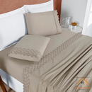 Jogo de Lençol 4 Peças Percal 200 Fios + Bordado Inglês | House Prime Brasil