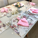 Kit 18 Peças Jogo Americano com Guardanapos e Argolas - House Prime Brasil