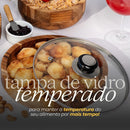 Gamela de Madeira com Tampa de Vidro | House Prime Brasil