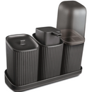 Kit 3 Acessórios Banheiro com Bandeja | House Prime Brasil