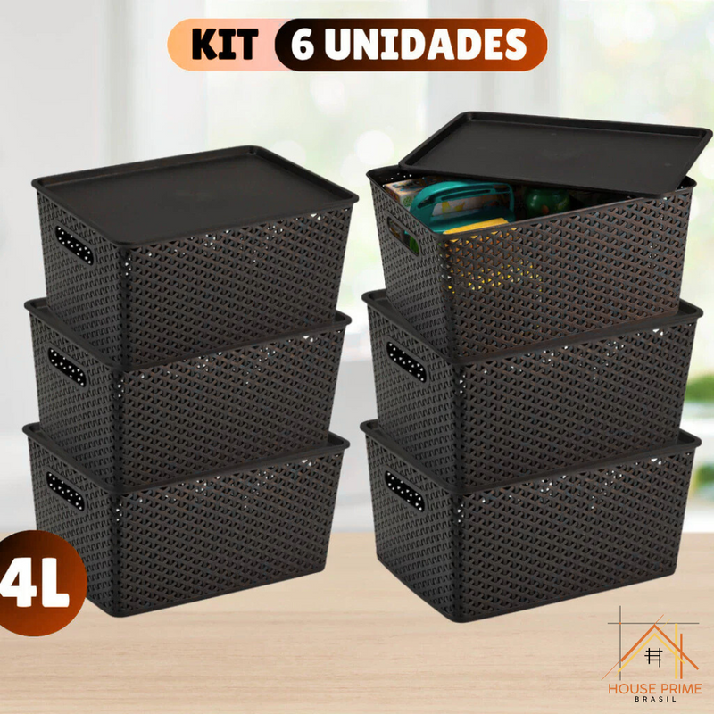 Kit 6 Cestos Rattan 4L – House Prime Brasil