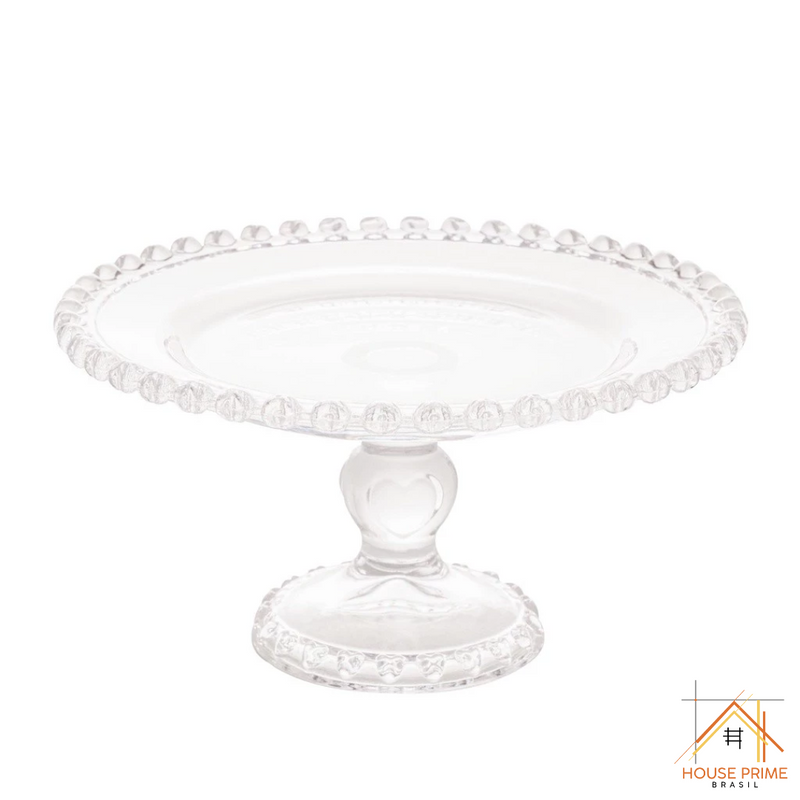 Prato Coração com Pé de Cristal 19,5cm | House Prime Brasil