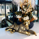 Escultura Pantera Dourada Casal | House Prime Brasil