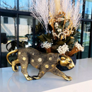 Escultura Pantera Dourada Casal | House Prime Brasil