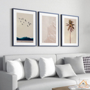 Kit 3 Quadros 50x70 com Moldura | Praia e Mar - House Prime Brasil