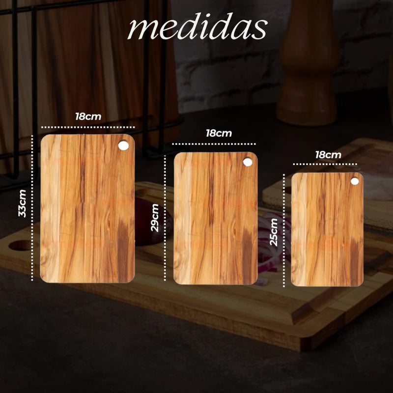 Kit 3 Tábuas para Corte com Suporte | House Prime Brasil