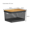 Cesto Organizador 20L Tampa em Bambu