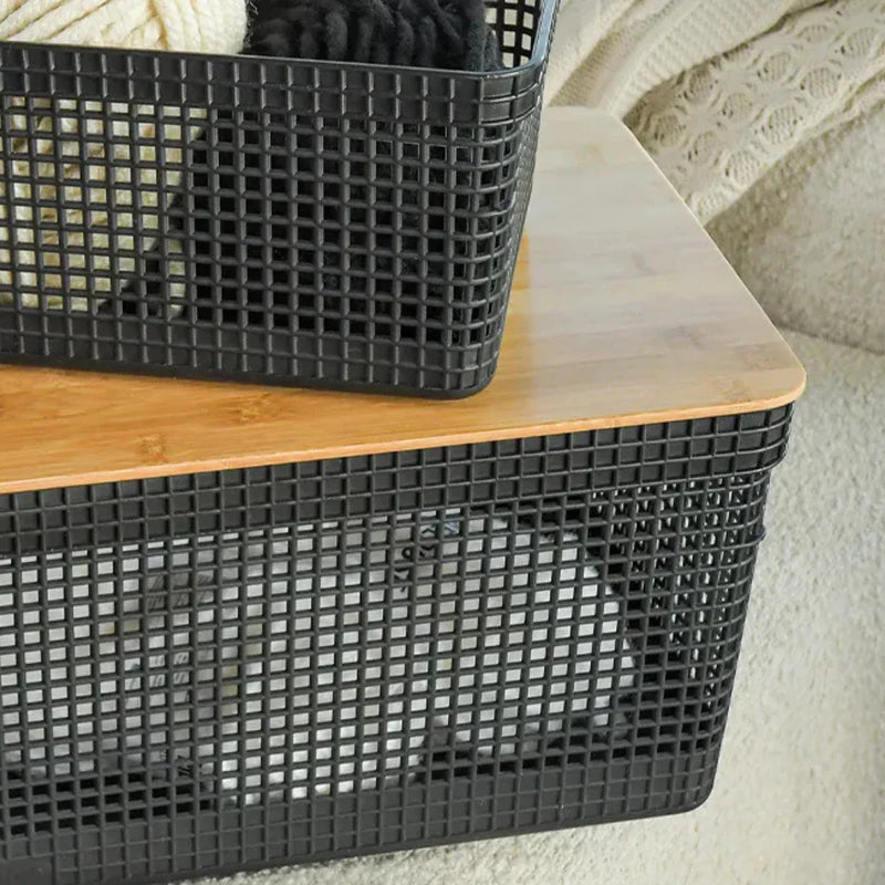 Cesto Organizador 20L Tampa em Bambu