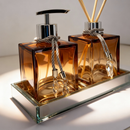 Kit Lavabo Luxo Âmbar Premium | Conjunto Completo com Bandeja Decorativa