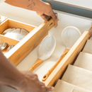 Kit 4 Divisórias de Gavetas Ajustáveis  Bambu  | House Prime Brasil