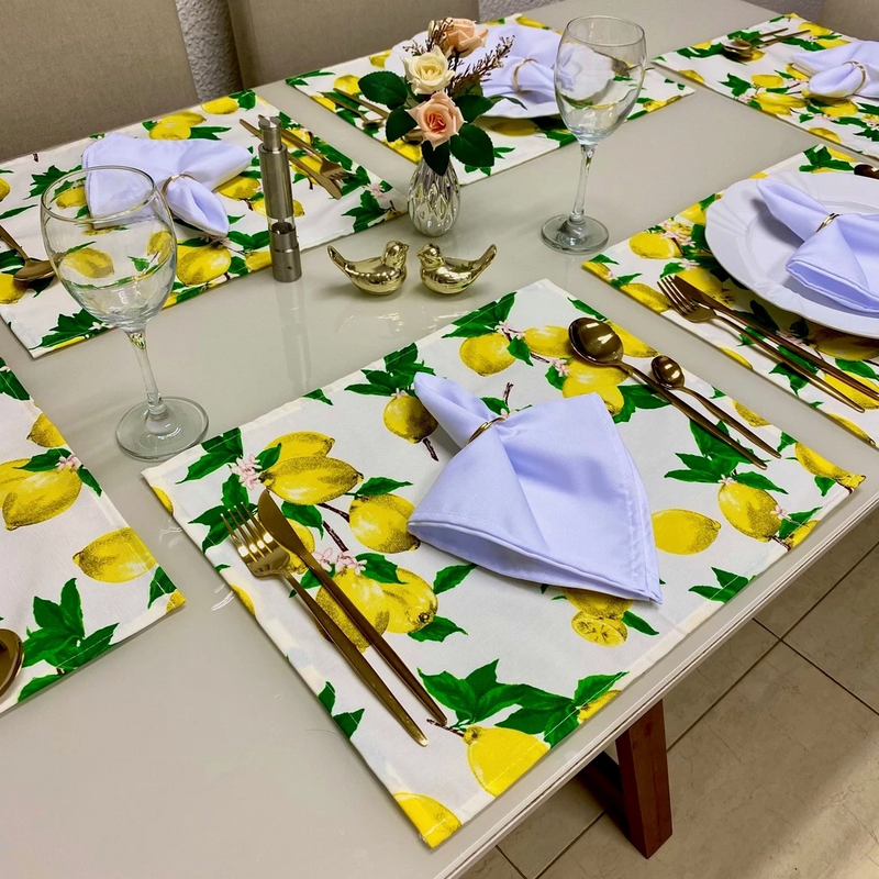 Kit 18 Peças Jogo Americano com Guardanapos e Argolas - House Prime Brasil