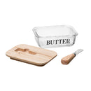 Manteigueira Vidro com Tampa de Bambu - House Prime Brasil