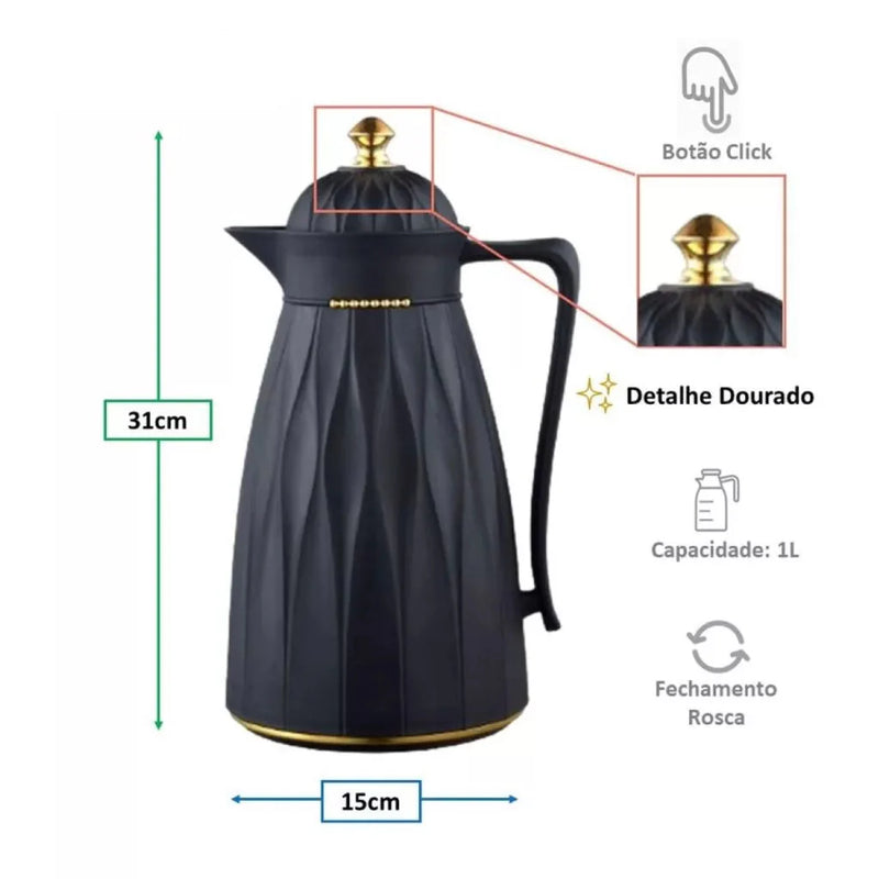 Garrafa Térmica com Botão Click | House Prime Brasil